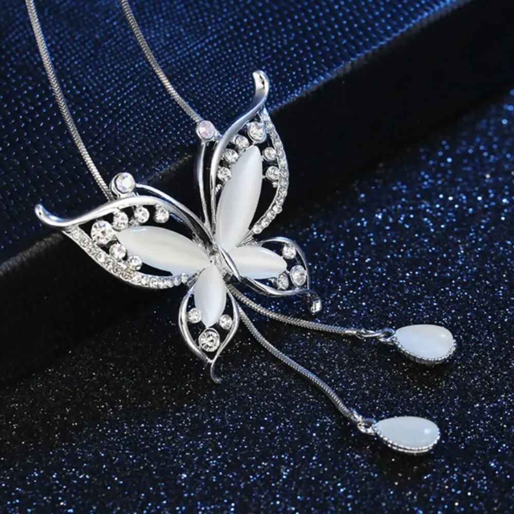 Opal Butterfly Necklace